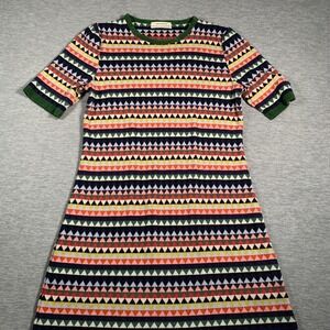 Aldomartins Dress Womens Large Knit Wool Blend Geometric Triangle Retro Pattern‎